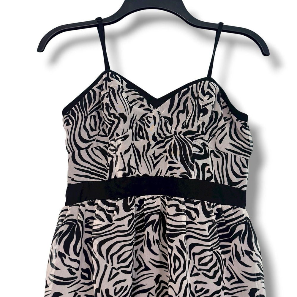 Women's Medium Y2k Babydoll Tank‎ Top Zebra Print 2000s Party Girl Paris Hilton - Picture 2 of 11